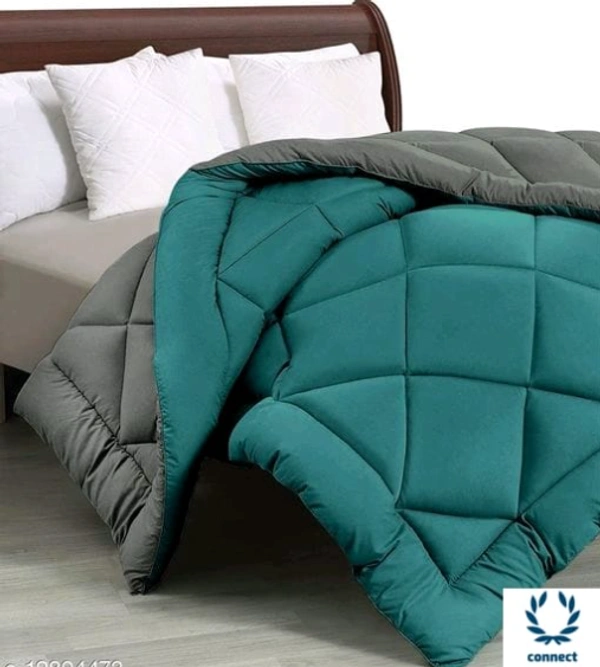 SIE STORE 250 GSM Luxury Premium Microfiber Soft Reversable DOUBLE BED (90*100 INCH) All Season Comforte_Blanket/RAJAI/Quilt(Sea Green & Grey) - Sea Green/Grey, Pack of 1, 90×100inch, Microfiber